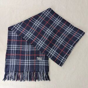 Authentic Burberrys Scarf Blue – Unisex 100% Lambswool – Used – Winter Must-Have